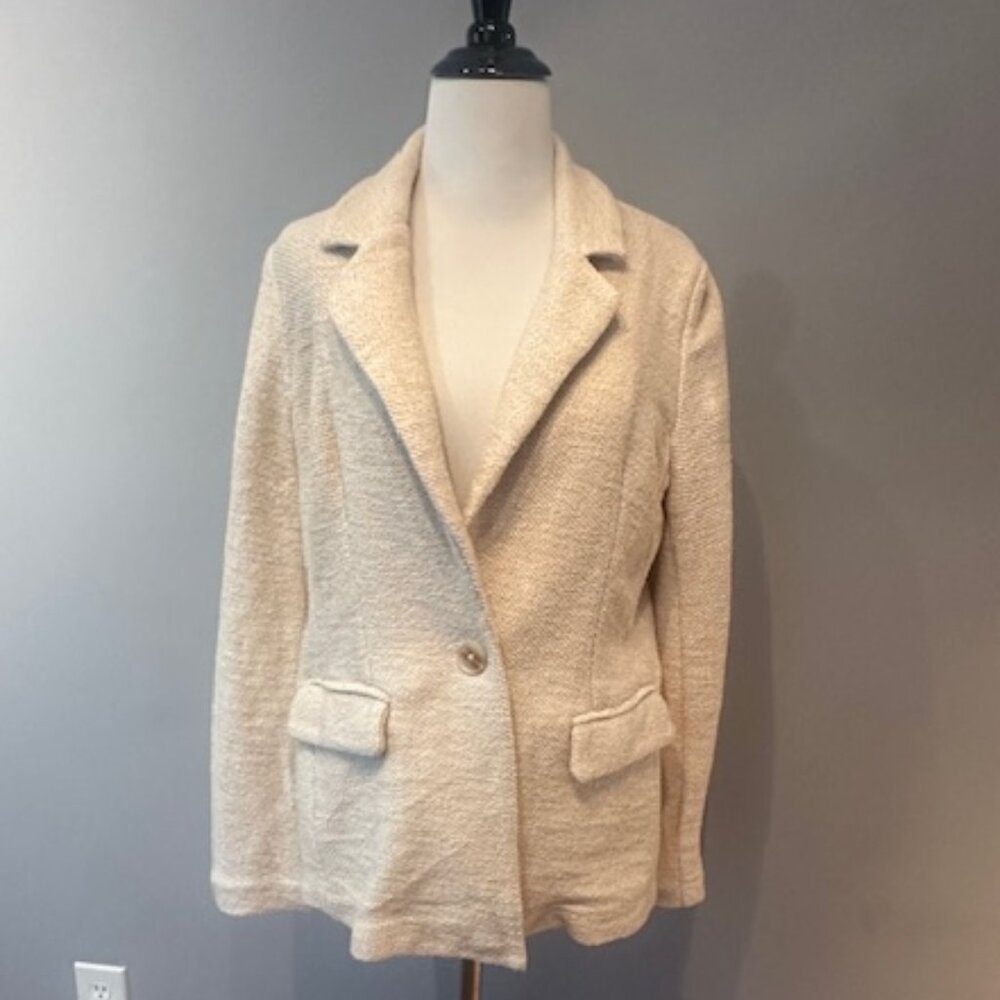 Sanctuary Anthropologie soft blazer jacket sizes s, off white cream details